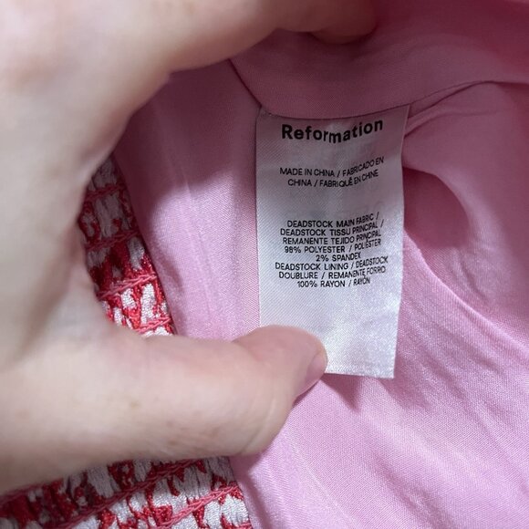 Reformation NWT Giorgia Strapless Top‎ in Pink Floral Blossom Size 10 - Picture 5 of 8